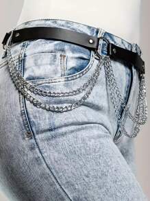 1PC Punk Gothic Leather Garter Belt Waist Straps Thigh High Leg Harness Suspender For Shorts Jeans Pants Accessories