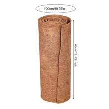 Rollo de fibra vegetal, alfombra natural para reptiles, suministros de cama para reptiles, aislamiento, maceta, cesta, lámina de coco, forro de fibra de coco - 100 cm x 40 cm - Ver 1