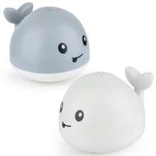 1 pièce Jouet d'eau de bain d'été en forme de baleine avec capteur, jouet d'eau de bain pour bébé avec lumière, jouet flottant omnidirectionnel pour baignoire, cadeau d'anniversaire, jouet d'eau pulvérisateur de bain pour enfants