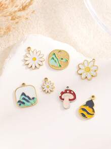 1pc Oil Drop Enamel Chinese Style Pendant Charm, National Tide Small Pendant, Bracelet DIY Jewelry Accessory - Multicolor - View 10