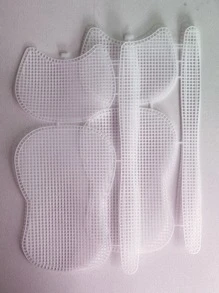 2 piezas de bolso de mano de rejilla blanca, bolso de hombro para mujeres, tela de malla, material de plástico, bolso DIY, material de tejido de malla de hilo y crochet, gancho de plástico para dar forma, cojín de moldeo para dar forma, lámina de moldeo para dar forma