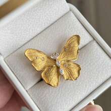1 pièce Bague papillon anneau industriel lourd avec diamant brossé