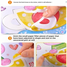 1 pieza Pintura de pegatinas 3D de un ángel de hibisco, manualidades creativas de pintura de pegatinas de dibujos animados para niños
