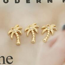 1 Piece/3 Pieces DIY Coconut Tree Copper Plated 18K Jewelry Accessories Simple Personalized Jewelry Decorative Pieces - Zirconia Coconut Tree - View 4