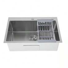 WUPYI 304 Stainless Steel Waterfall Kitchen Sink Large Single Slot - Silver - View 4
