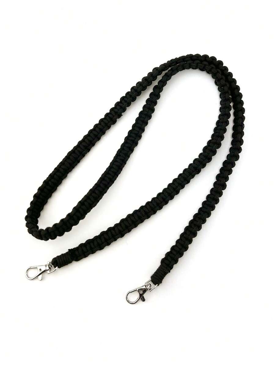 Handmade Woven Bag Straps & Phone S DIY Lanyard - Black - View 1