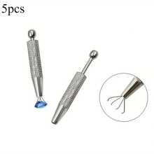 5 件装精密 4 爪珠宝镊子 - 宝石和钻石支架，适合珠子和小零件，符合人体工程学的金属/铝工艺工具，珠宝制作工具 - 彩色 - 查看 12