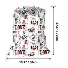 1pc Oxford Fabric Laundry Storage Bag, 19.7 Inch X 27.6 Inch / 50 X 70cm, Highly ,Toys Dirty Clothes Bag, Valentine's Day Bag, Draw-Cord With Cord-Lock, Machine Washable And Reusable