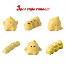 3 件装可爱卡通鸡树脂小雕像、迷你景观桌面装饰品、DIY 花园装饰配件 - 彩色 - 查看 8