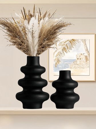 Spring-Inspired Modern Wavy Resin Vase Set, Soft Creamy White Home Decor For Living Room, Bedroom, Office, Wedding, And Holiday Gifts – Perfect For Mother's Day, Father's Day, Women's Day, Valentine's Day, Or Housewarming Birthday Graduation Room Decor Flower Vase Glass Vase