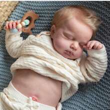 Reborn Baby Dolls Girls 20 Inches Handmade Washable Reborn Babies Soft Vinyl Body With Anatomically Correct, Reborn Doll Looks Like A Real Baby (Closed Eyes Blonde Girls)