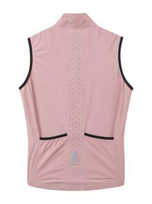 HISERWA CYCLING VEST FOR WOMEN Women's Cycling Vest Windproof, Water-Resistant, Breathable, Quick-Dry, Sweat-Wicking, Sleeveless Professional Cycling Vest With Dual-Zip Front Laser-Cut Ventilation Holes Multiple Pockets Vibrant Reflective Accents - Pink - View 4