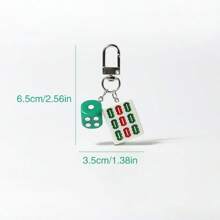 1pc Creative Mahjong Charm Pendant, Simple Backpack Key Chain Decoration, Gift, Daily Accessories, Student Supplies, Chinese Style