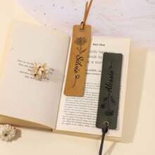 Personalized Leather Bookmark Custom Name Bookmark Gift For Book Lovers Bridesmaid Gift Wedding Gift Book Page Holder Housewarming Gift - Multicolor - View 5
