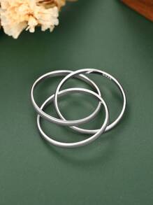 3 件/套经典 925 纯银戒指女士结婚珠宝精美珠宝情人节礼物