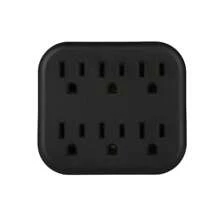 CILIA 白色电源板，带 6 个交流电源插座。110V-130V，壁式电源插座，方便携带，适用于家庭、办公室