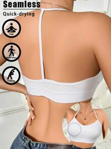 1pc Breathable Seamless Beauty Back Wireless Bra With Removable Pads, Sports Bra, Lingerie