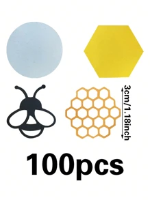 100pcs Colorful Bee & Honeycomb Confetti Paper, Decoration For Birthday, Wedding, Baby Shower, Celebration - Multicolor - View 6