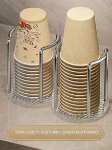 1 件优雅一体式亚克力杯架，适用于家庭、咖啡厅、办公室和酒店，整齐存放一次性杯子的理想解决方案，办公桌杯架，床上杯架，办公桌杯架家居浴室装饰夏季返校 - 彩色 - 查看 12