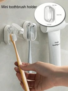 1 Set Toothbrush Holder With 2 Or 3 Or 4 Cups And Toothpaste Squeezer, Creative Bathroom Wall-Mounted Organizer For Brushing Teeth And Storage.The Color Of The Cup (Gray, Blue, Purple, Pink, Yellow) Is Random And May Not Match The Color In The Rendering, Which Is A Normal Phenomenon,Mother's Day,Gift For My Mother,Bathroom Decor,Bathroom Organizer,Room Decorations,Restroom Decor - Multicolor - View 10