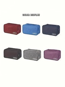 Travel Portable Storage Organizer Bag, Lightweight Oxford Fabric, Multifunctional Compact Packing Solution With Zipper Pouches For Underwear And Accessories, Hand Washable, With Black, Blue, Grey, Purple(Zipper Lining Color Random)