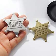 Sheriff Badges, Western Police Vest Badge, Deputy Sheriff Badge, Cowboy Party Decoration Badge,Makeup Ball Costume Props Party Favors Supplies, Police Badge Medallion Pins For Carnival Prizes, Party Bag Gift Fillers