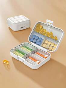 Portable Travel Mini Pill Box, Pill Box, Small Pill Box|Weekly Pill Organizer For Travel, 7-Day Pill Box Organizer, 7 Compartment Pill Box, Waterproof And Moisture Resistant Pill Organizer, Travel Pill Box Dispenser, Fish Oil, Supplement Medication Organizer Dispenser For Pocket, Wallet, Travel Pill Box,Storage Box, Weekly Medication Box, Portable Medication Box - Multicolor - View 8