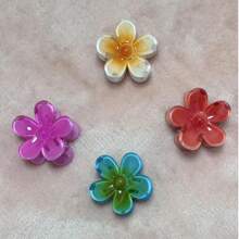1 Stück/6 Stück blumenmusterhafte, süße und elegante Haarklammern aus buntem ABS-Kunststoff für Frauen, Candy-farbene Haraccessoires wie Haarklammern, Haarklammern, Haarklammern, Haarklemmen, Haarklammern