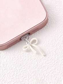 Bow Hanging Decoration Dust Plug Charging Port Rubber Plug Data Port Blockage Compatible With Apple Port Type-C Port Mobile Phone