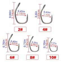 HIRISI Hirisi 15pcs Carp Fishing Hooks With Eye Micro Barb High Carbon Steel Fish Hooks PTFE Coated Fishing Accessories