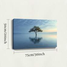 1 Pc, A Serene Photograph Of An Isolated Tree Standing Tall In The MidOriginal, Canvas, Wall Art, Living Room Wall Decor, Bedroom, Bathroom, Framed Wall Art Prints, Hanging Paintings, Home Decor, Festivals. Home D 3 - 彩色 - 查看 10