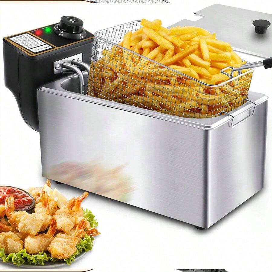 Automatic Electric Oil Fryer Stainless Steel 6L - US A Type Plug(110-127V) - View 1