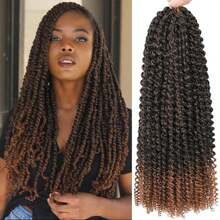 Passion Twist Crochet Hair 14/22Inch 1/4/7 Packs Water Wave Crochet Hair For -Long Bohemian Braiding Hair Extensions - Multicolor - View 14