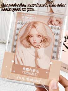 120pcs, Length 10-12mm, Thickness 0.07, C-Curl, Slouchy Sunflower Eyelashes, Caramel Color False Eyelashes, 3D Artificial Mink Eyelashes, DIY Combination, Role Playing, Makeup Artist Recommended, No Glue Needed, Reusable, No Makeup Remover Required, C-Curl False Eyelashes - C - View 4