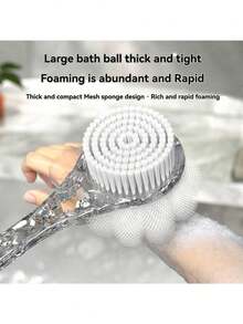 1pc Double-Sided Exfoliating Back Brush, 2-In-1 Scrub Brush, Long Handle Body Scrubber, Unisex Exfoliating Bath Brush (Grey + White) - Multicolor - View 9