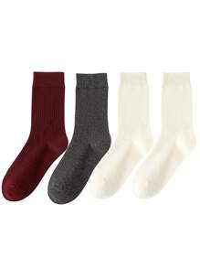 1pair/2pairs/3pairs/6pairs Women's Random Color Fashionable Bubble Pile Socks, Comfortable, Breathable, Classic, European Style, Knee-High, Casual Scrunch Socks, Fall