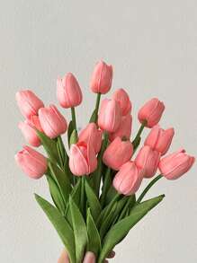 1/3/5Pcs Pink Tulips Artificial Flowers,Artificial Bouquets,For Kitchen Home Decor,Office Floral Arrangements,Wedding Bouquet Decor,Vase Decoration,Spring Decoration.