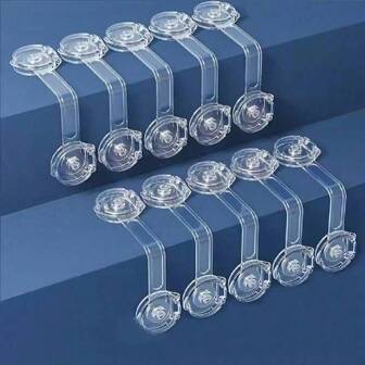 6/12PCS Child Locks Baby Lock Transparent Child Cupboard Door Lock For Fridge Cabinets Drawers Toilet Easy Install No Tools Needed