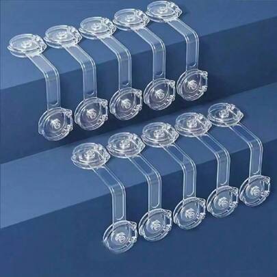 6/12PCS Child Locks Baby Lock Transparent Child Cupboard Door Lock For Fridge Cabinets Drawers Toilet Easy Install No Tools Needed