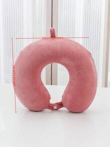 Solid Cervical Memory Foam Travel U-Shaped Neck Pillow, Removable [Please Open The Vacuum Packaging, Let It Air Out And Regain Its Shape Before Using] - Dusty Pink - View 3