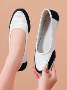 Zapatos planos simples para mujer, cómodos con suela blanda y talla grande, bestsellers con diseño transpirable y antideslizante, nuevos zapatos cómodos para caminar de unicolor para primavera/verano