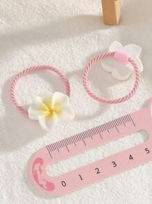 5pcs/10pcs Multicolor Plumeria Hair Scrunchies, Elegant Hair Accessories For Girls And Girl, Suitable For Everyday Use