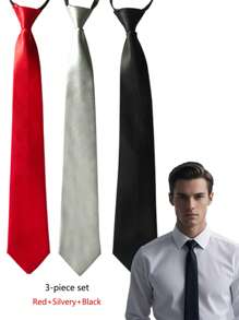 8cm szerokości męski krawat biznesowy z zamkiem błyskawicznym, matowa powierzchnia, odpowiedni do pracy, do koszuli, na imprezę