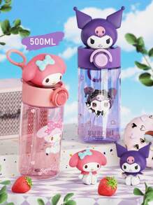 Sanrio 1pc Sanrio Kuromi Water Bottle Water Cup, 500ml Straw Cup,For Outdoor, Camping,Easy To Carry,Holiday Gifts, Birthday Gifts, Party Gifts,Cute Student High Bounce Straw Cup,High Aesthetic Water Cup
