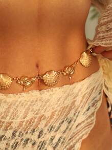 1pc Vintage Starfish & Shell Body Chain Jewelry, Versatile Minimalist Sexy Design Suitable For Any Occasion, Perfect Gift