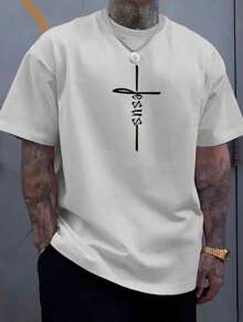 Basic Jesus Cross T-Shirt (FRONT) Slim T-Shirt Men Women Cotton Shirt Reinforced Stitching Unisex StreetWear