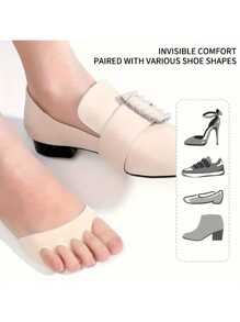1 Pair Of Foot Relief Feet: Breathable And Comfortable Foot Pads - Invisible Half-Size Mats, Foot Pads, Non-Slip Shock Absorption, Soft Fabric, Foot Cushioning, Comfortable And Breathable, Back To School Supplies, Boots Accessories For Shoes For Women, For Outdoor, Sport, Travel, Household, Office, School