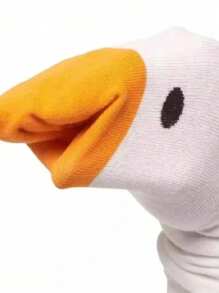 1 双女式鸭绒拼布休闲及膝袜 - 白色 - 查看 7