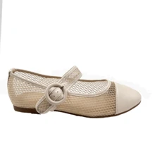 Ballerines semi-transparentes pour femmes avec sangle réglable, marque JZ Brothers - Beige - Voir 2