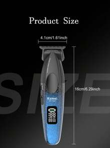 Kemei KM-1669 New Hair Trimmer Professional Electric T-Blade Clipper With Charging Base Type-C 9000RPM High Speed 0mm Zero Gaped Carving Clipper For Men Beard Hair Trimmer Barber Use Men's Birthday Gift For Men
